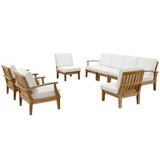 Cove 8 Piece Outdoor Patio Teak Set in Natural White