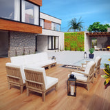 Cove 8 Piece Outdoor Patio Teak Set in Natural White