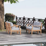 Cove 4 Piece Outdoor Patio Teak Set in Natural Gray
