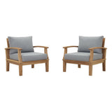 Cove 2 Piece Outdoor Patio Teak Set in Natural Gray