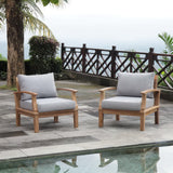 Cove 2 Piece Outdoor Patio Teak Set in Natural Gray