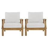 Cove 2 Piece Outdoor Patio Teak Set in Natural White