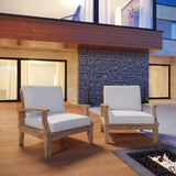 Cove 2 Piece Outdoor Patio Teak Set in Natural White