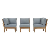 Cove 3 Piece Outdoor Patio Teak Set in Natural Gray