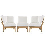 Cove 3 Piece Outdoor Patio Teak Set in Natural White