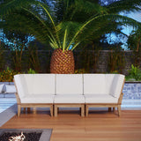 Cove 3 Piece Outdoor Patio Teak Set in Natural White