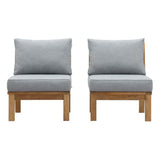 Cove 2 Piece Outdoor Patio Teak Set in Natural Gray