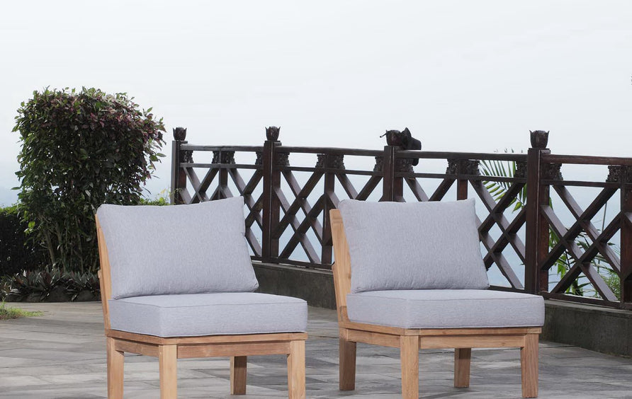 Cove 2 Piece Outdoor Patio Teak Set in Natural Gray