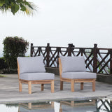 Cove 2 Piece Outdoor Patio Teak Set in Natural Gray
