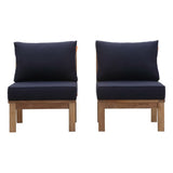 Cove 2 Piece Outdoor Patio Teak Set in Natural Navy