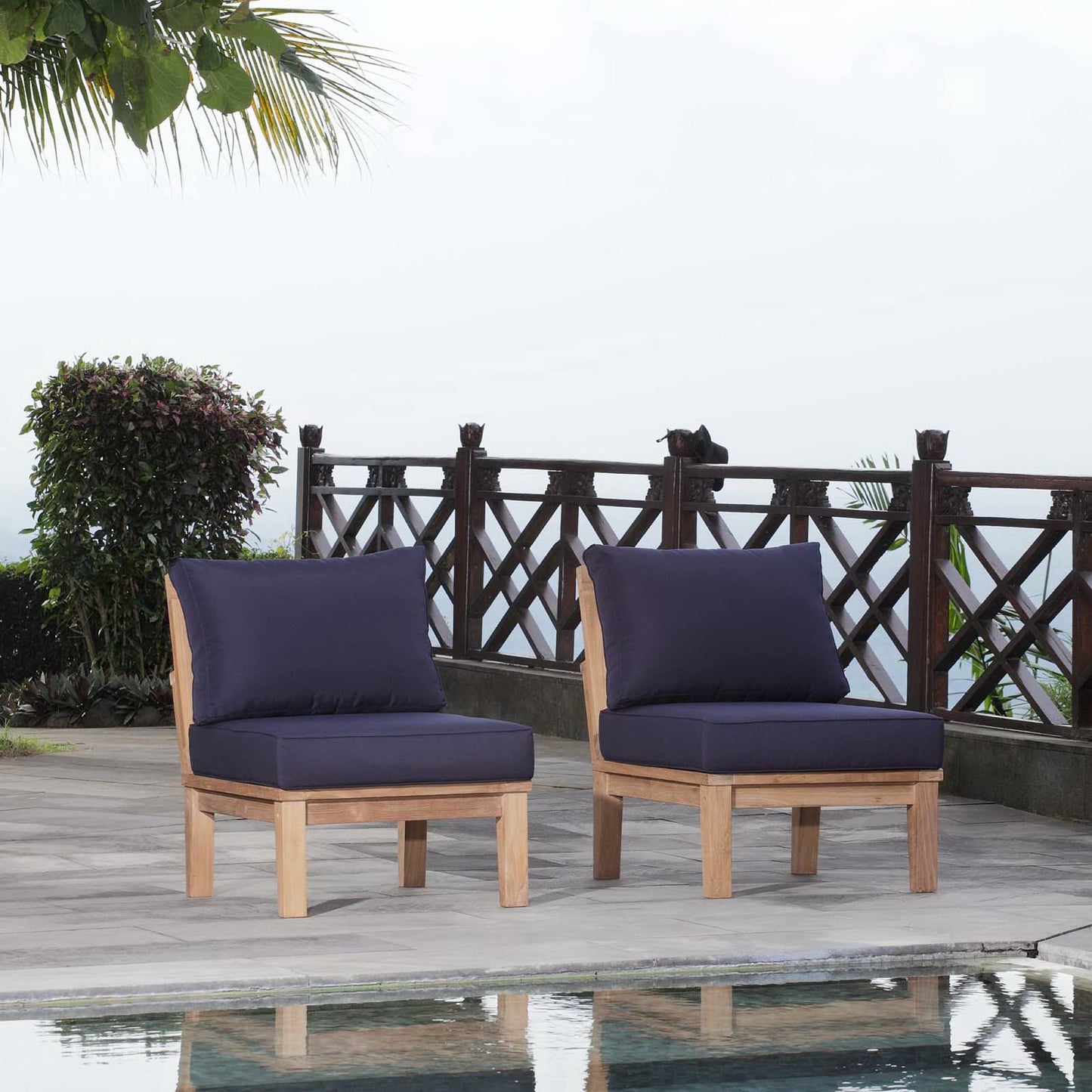 Marina 2 Piece Outdoor Patio Teak Set by Furniture For America