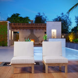 Cove 2 Piece Outdoor Patio Teak Set in Natural White