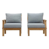 Cove 2 Piece Outdoor Patio Teak Set in Natural Gray