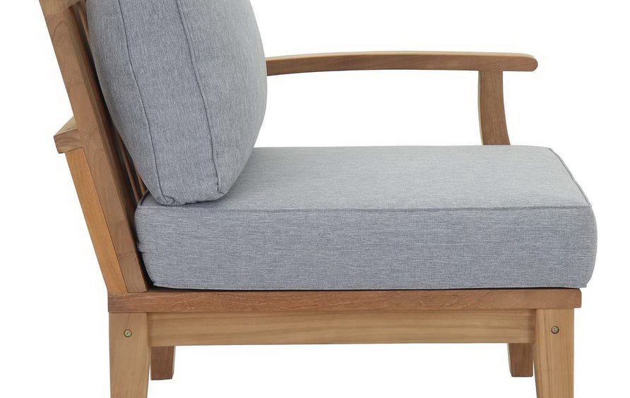 Cove 2 Piece Outdoor Patio Teak Set in Natural Gray