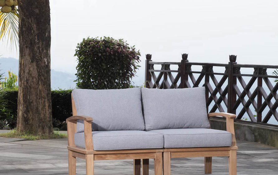 Cove 2 Piece Outdoor Patio Teak Set in Natural Gray