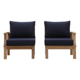 Cove 2 Piece Outdoor Patio Teak Set in Natural Navy