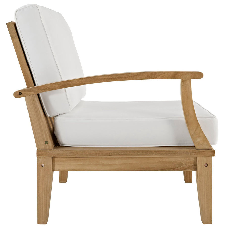 Cove 2 Piece Outdoor Patio Teak Set in Natural White