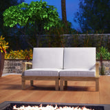 Cove 2 Piece Outdoor Patio Teak Set in Natural White