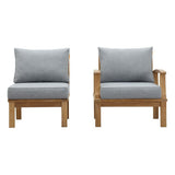 Cove 2 Piece Outdoor Patio Teak Set in Natural Gray