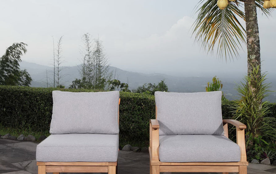 Cove 2 Piece Outdoor Patio Teak Set in Natural Gray