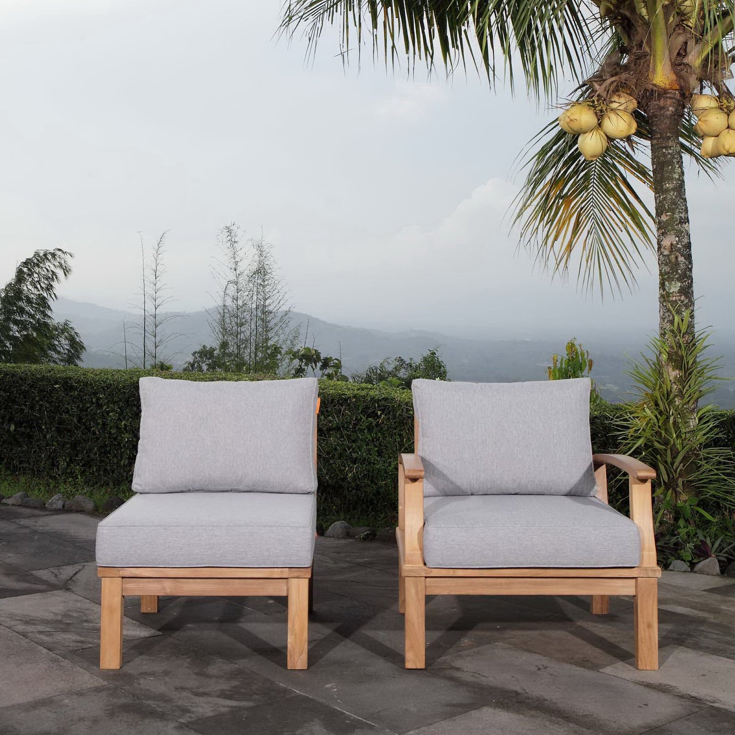 Marina 2 Piece Outdoor Patio Teak Set by Furniture For America