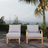 Cove 2 Piece Outdoor Patio Teak Set in Natural Gray