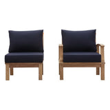 Cove 2 Piece Outdoor Patio Teak Set in Natural Navy