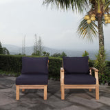 Cove 2 Piece Outdoor Patio Teak Set in Natural Navy