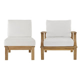 Cove 2 Piece Outdoor Patio Teak Set in Natural White
