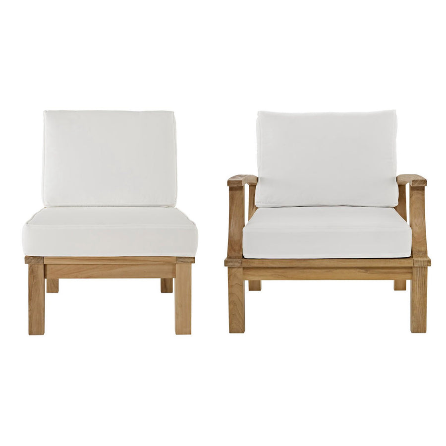Cove 2 Piece Outdoor Patio Teak Set in Natural White
