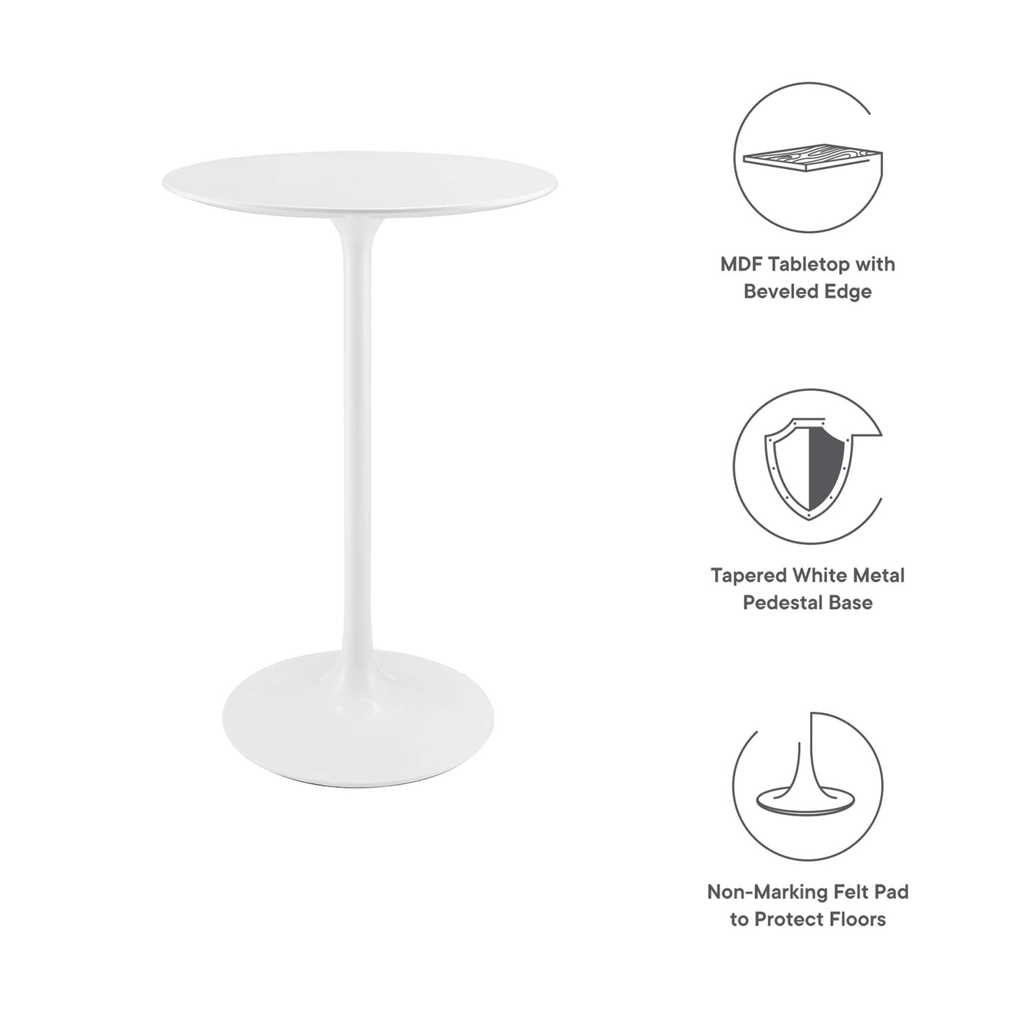 Lippa 28" Round Wood Bar Table by Furniture For America