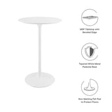 Lumen 28" Round Wood Bar Table in White
