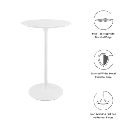 Lippa 28" Round Wood Bar Table by Furniture For America