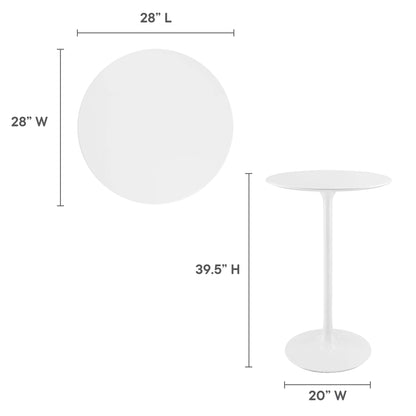 Lippa 28" Round Wood Bar Table by Furniture For America
