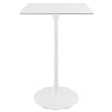 Lumen 28" Square Wood Bar Table in White