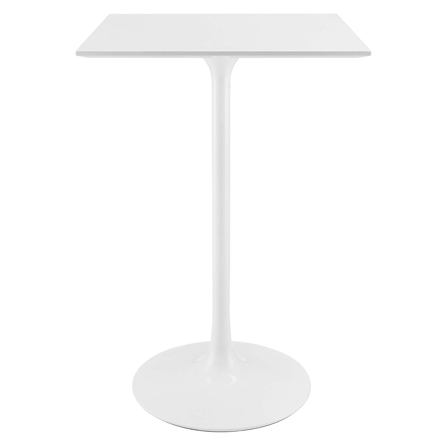 Lumen 28" Square Wood Bar Table in White