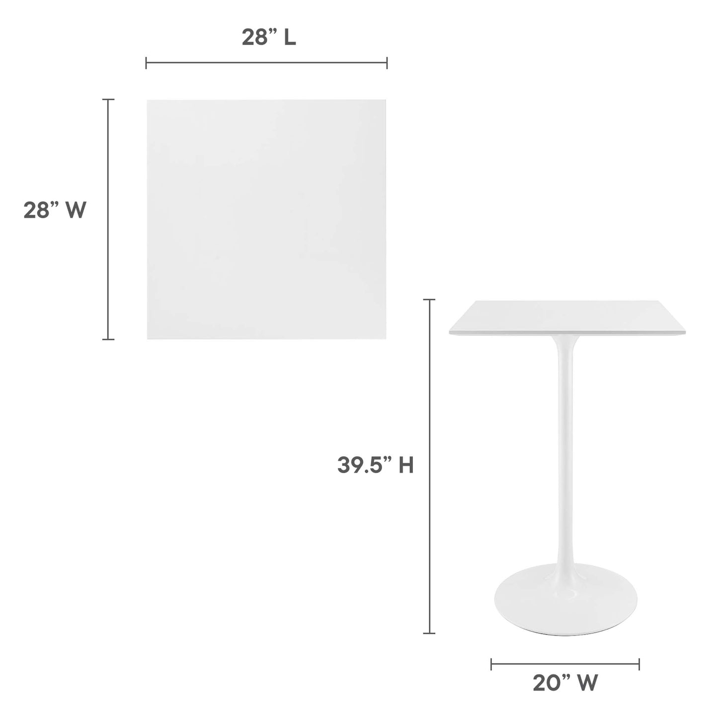 Lippa 28" Square Wood Bar Table by Furniture For America