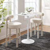 Lumen 28" Square Wood Bar Table in White