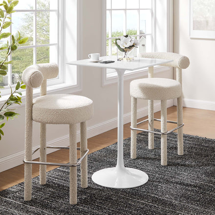 Lippa 28" Square Wood Bar Table in White