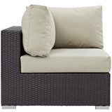 Sienna Outdoor Patio Corner in Espresso Beige