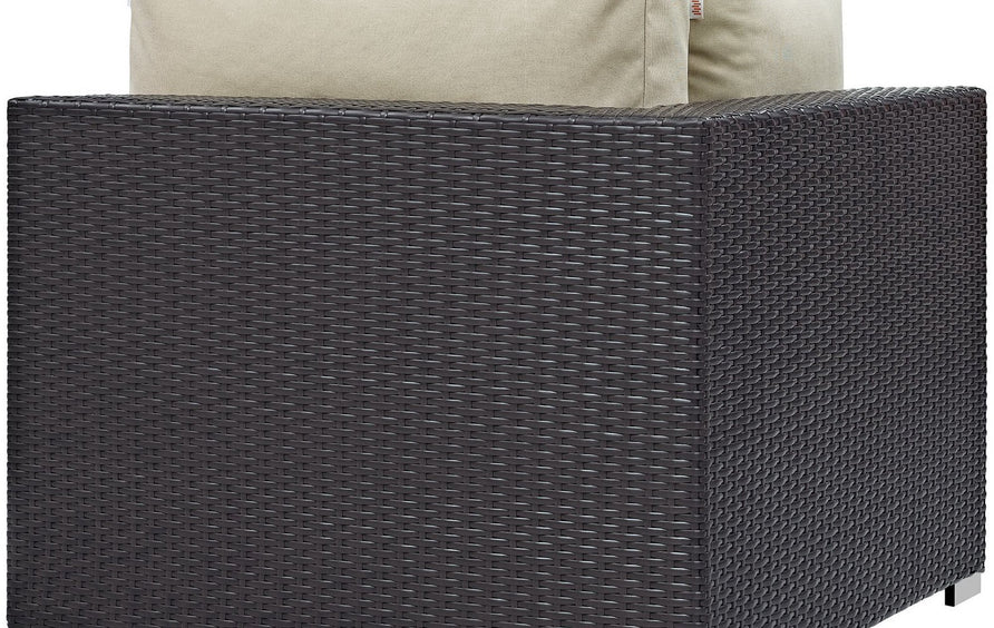 Sienna Outdoor Patio Corner in Espresso Beige
