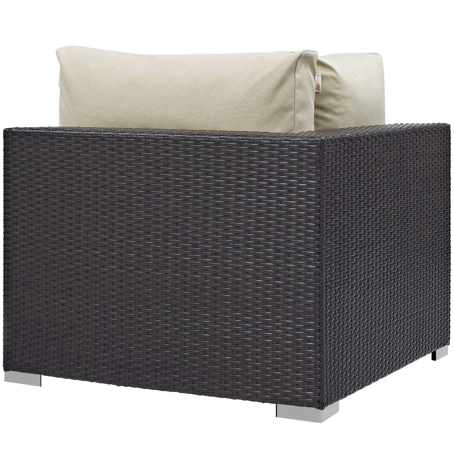 Sienna 5 Piece Outdoor Patio Sectional Set in Espresso Beige