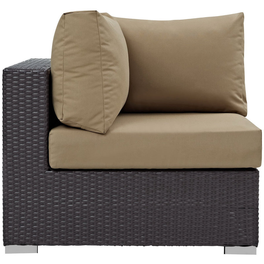 Sienna 10 Piece Outdoor Patio Sectional Set in Espresso Mocha