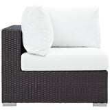 Sienna 10 Piece Outdoor Patio Sectional Set in Espresso White