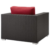 Pewter Outdoor Patio Sunbrella® Armchair in Canvas Red