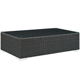Pewter Outdoor Patio Coffee Table in Chocolate