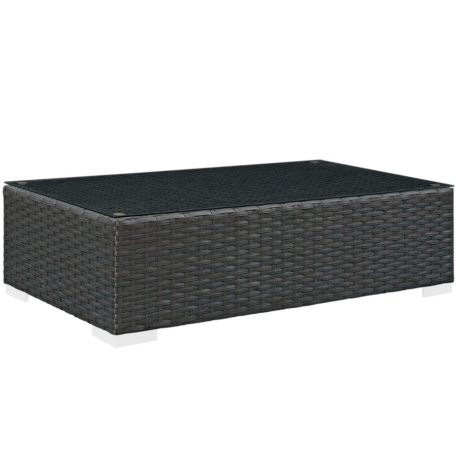 Pewter Outdoor Patio Coffee Table in Chocolate