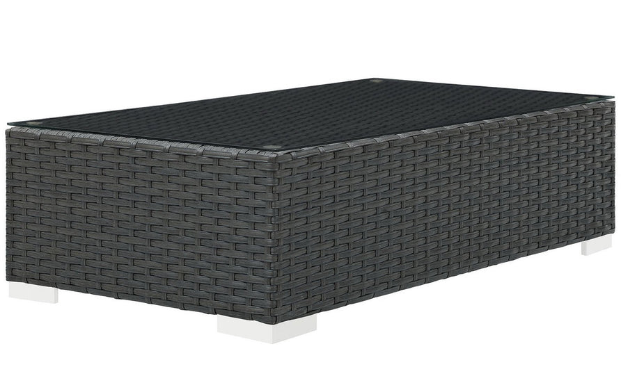 Pewter Outdoor Patio Coffee Table in Chocolate