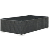 Pewter Outdoor Patio Coffee Table in Chocolate