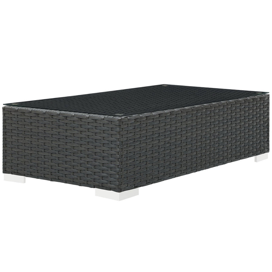 Pewter Outdoor Patio Coffee Table in Chocolate